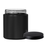 Matte Black Round Glass Jar With Lid