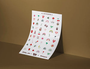 Temp Arte - Lovers / Nail Tattoos - Single Sheet