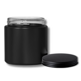 Matte Black Round Glass Jar With Lid