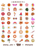 Temp Arte - Groovy / Nail Tattoos - Single Sheet