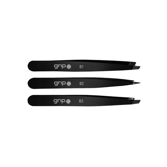 Caron Grip Matte Black Tweezers