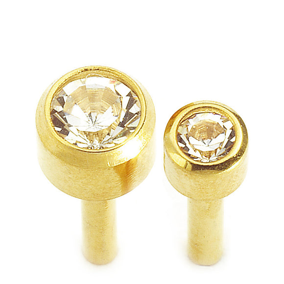 Caflon Bezel Stone Stud - Gold