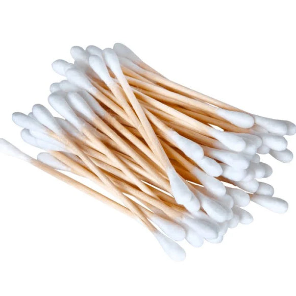 Wooden Stem Cotton Tips - 100pk